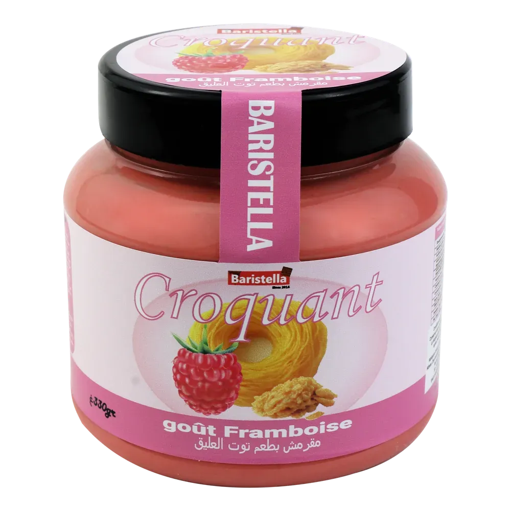 Pâte à tartiner Croquant framboise, format 330 g