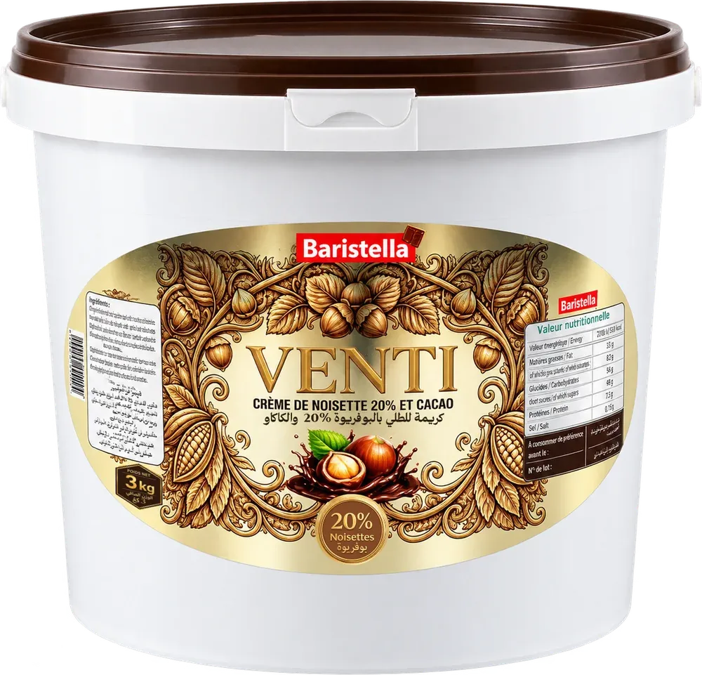 Seau de 3 kg de pâte à tartiner Venti Baristella